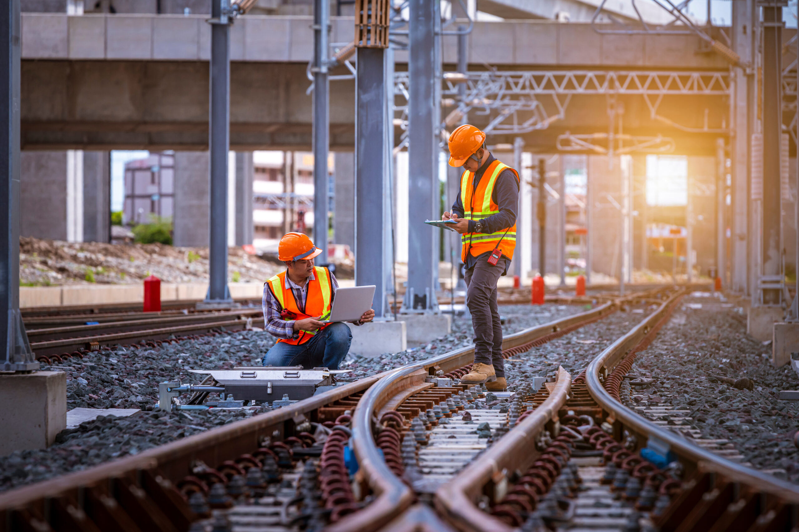 Track Inspector examining railway track