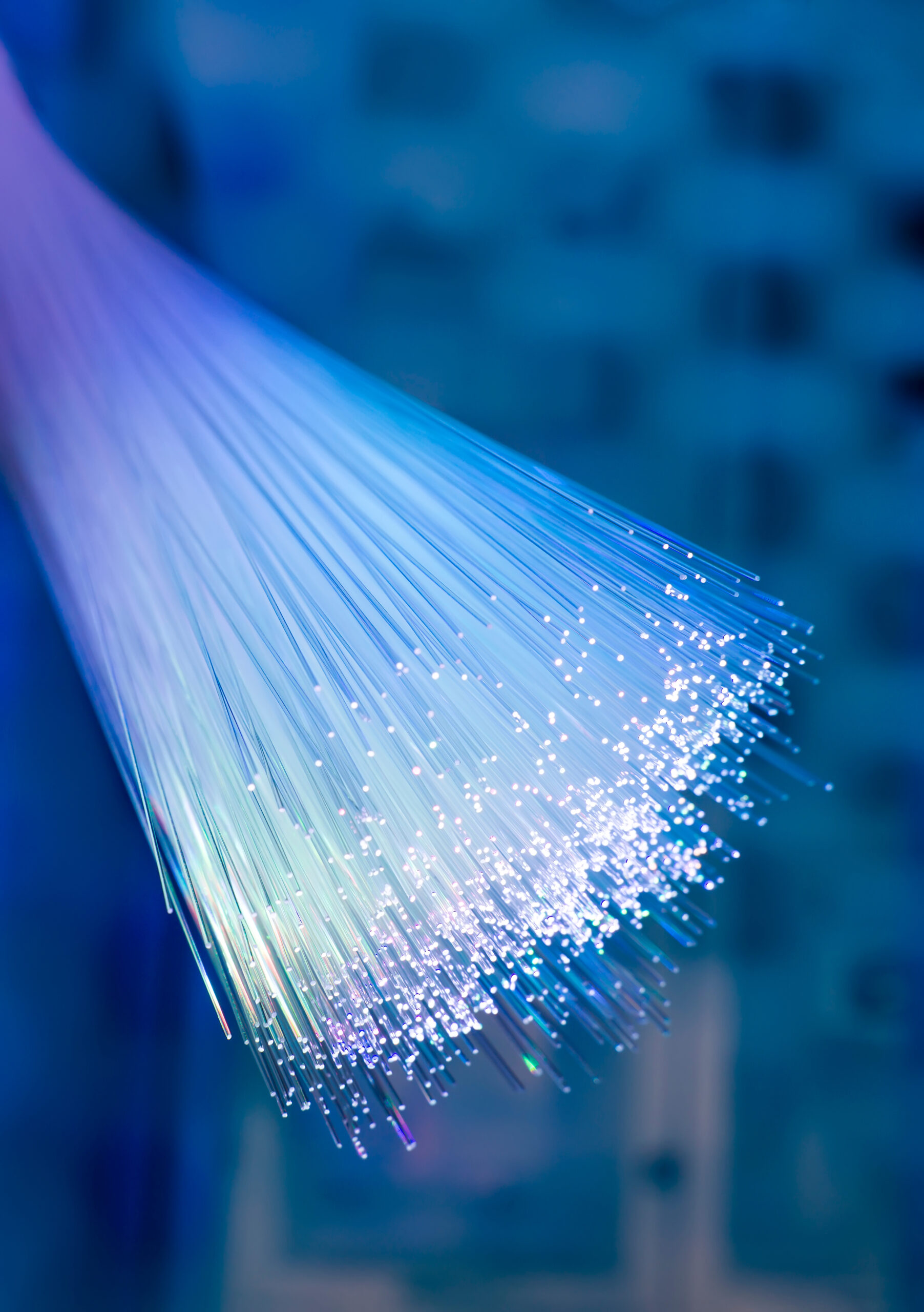 Fiber Optic Cables on a blue background